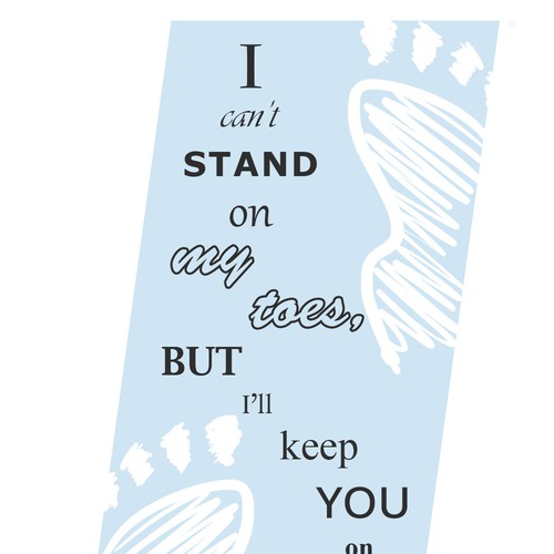 Quote artwork with the title 'Toes and Design'