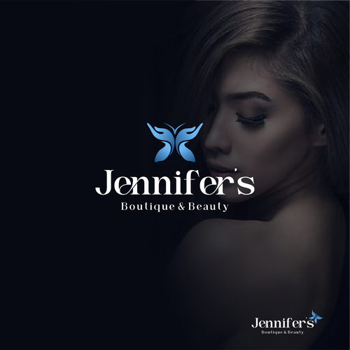 Beauty salon logo with the title 'Logo JENNIFER'S BOUTIQUE & BEAUTY'