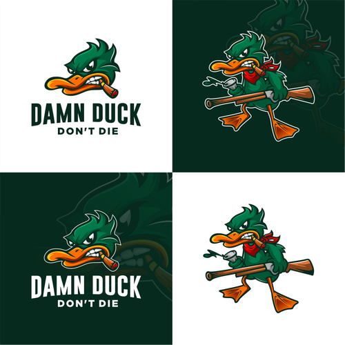 Hunter design with the title 'damn duck'