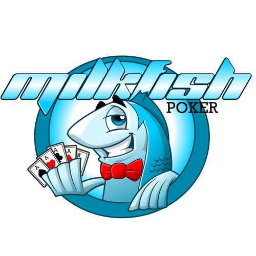 Poker chip logo with the title 'Fish Mascot'