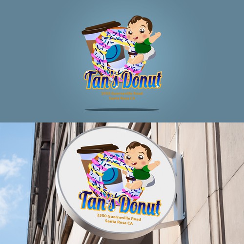 Baby brand with the title 'cute cartoony logo for cafè'