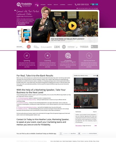 Bootstrap website with the title 'Findability Consulting New Wordpress Site.'