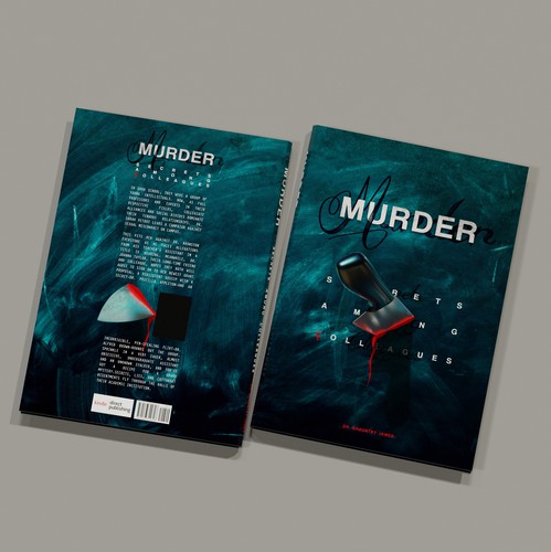 3D book cover with the title 'Book cover, murder mystery.'