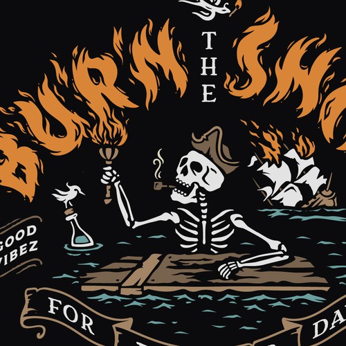 Retail t-shirt with the title 'Burn the Ships'