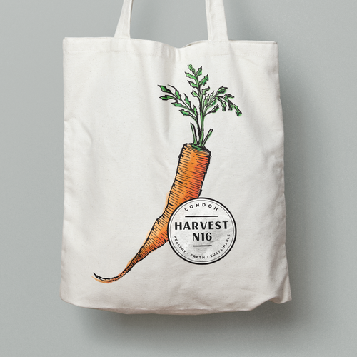 Vegetable design with the title 'Tote & Jute Bag design'