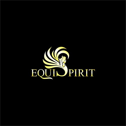 Pegasus logo with the title 'Angel and Horse for Equi Spirit'