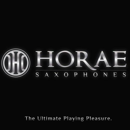 Music logo with the title 'Horae Saxophones Luxury Logo Design '