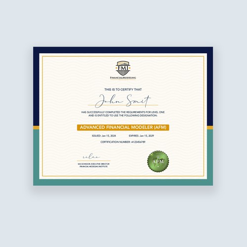 Certificate design with the title 'Professional Certificate Design'