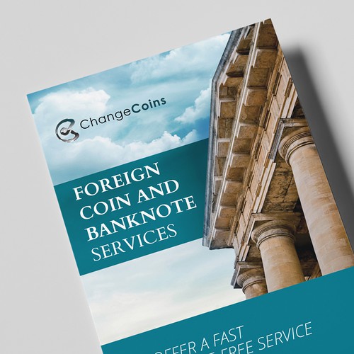Bank design with the title 'ChangeCoins Brochure'
