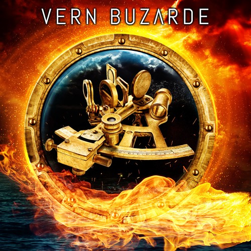 Fire book cover with the title 'Book cover design - The Navigator by author Vern Buzarde'