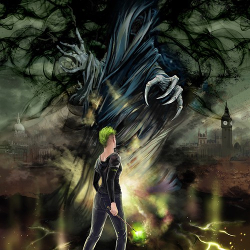 Monster book cover with the title 'Illustration for a series of books Das Erbe der Macht'