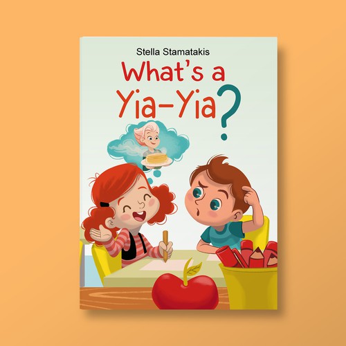 Kids book cover with the title 'Cover book illustration'