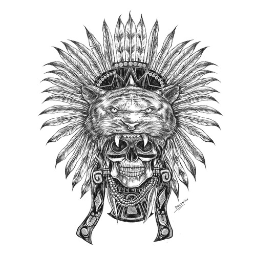 Manga design with the title 'mexican headdress'