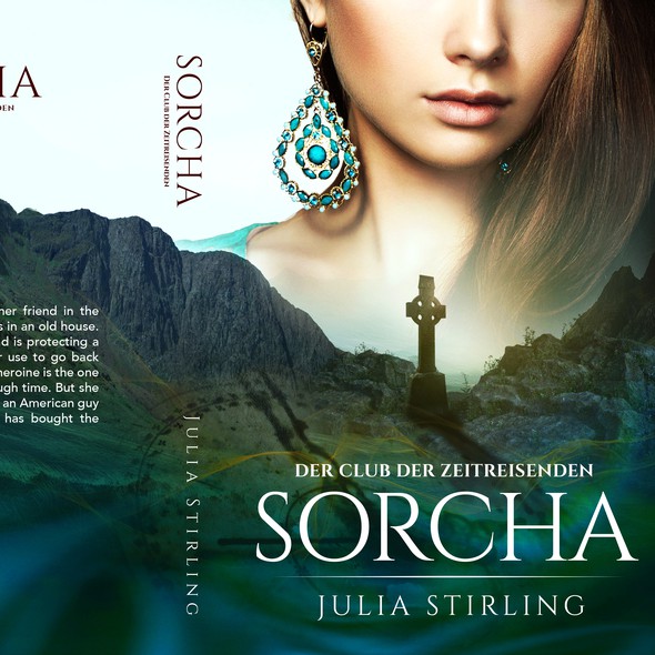 Cross design with the title 'Sorcha (Der club der Zeitreisenden)'