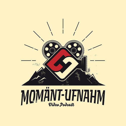 Swiss design with the title 'Vintage Logo for a video podcast from Switzerland'