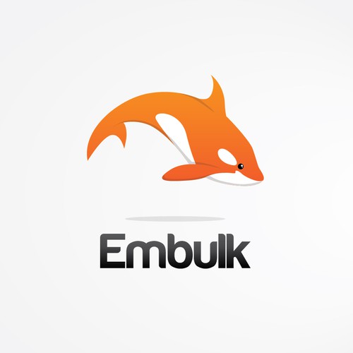 Orca design with the title 'logo for new open-source software "Embulk"'