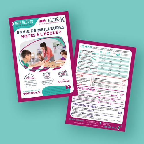 Student design with the title 'Ad flyer for Education Center'