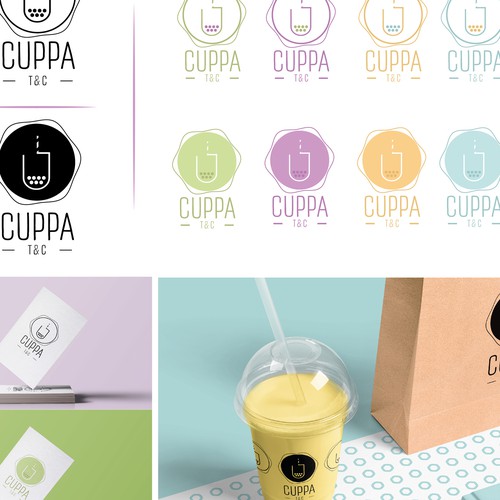 Boba logo with the title 'Minimal logo for a bubble tea shop'