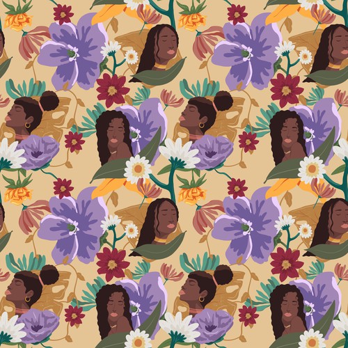 Clothing illustration with the title 'African american woman pattern'