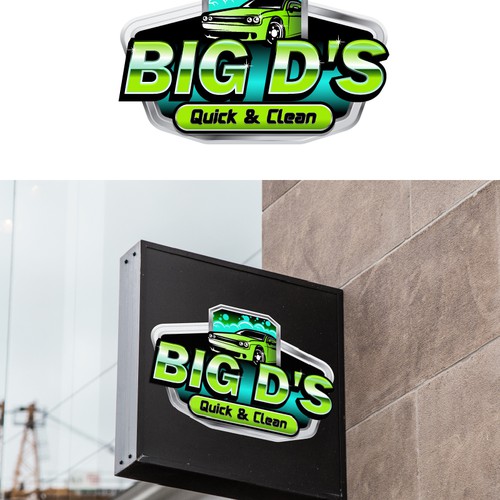 Carwash logo with the title 'Big D's'