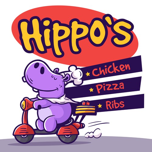 Food illustration with the title 'Hippo`s food box'