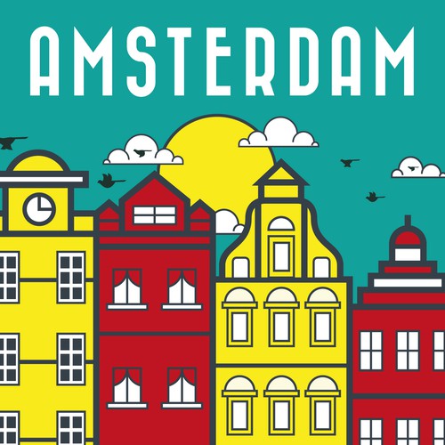 Travel illustration with the title 'Concept for Travel Poster'