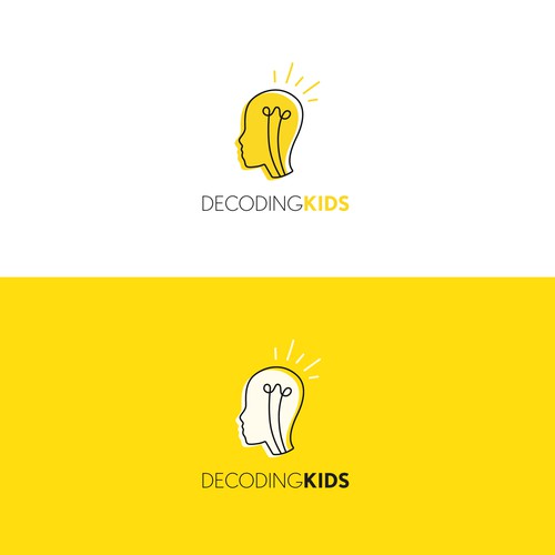 Lightbulb design with the title 'Logo concept for parenting newsletter'