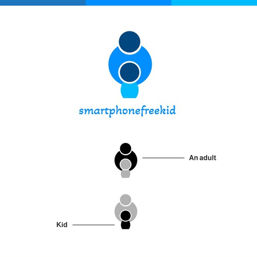 Awareness logo with the title 'Smartphone Free Kid Community Logo Design'