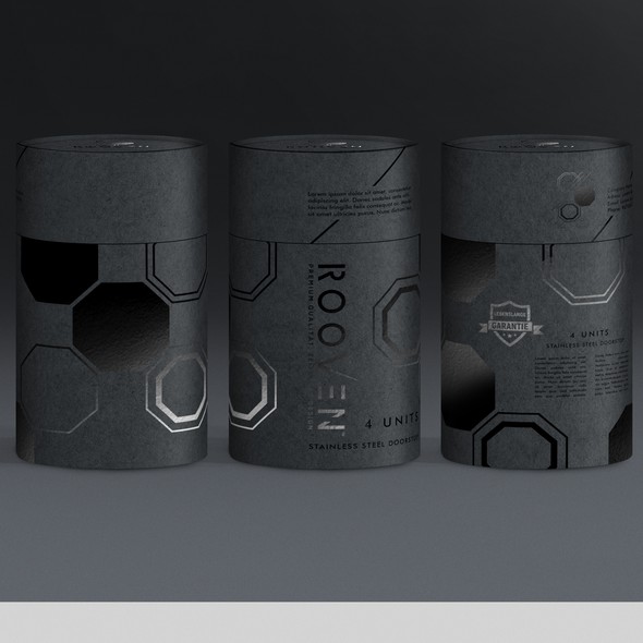 Device packaging with the title 'package and Logo design'