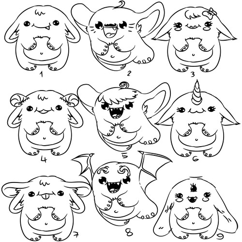 Chibi design with the title 'Cute Monster Design for Kids'