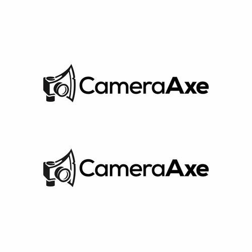 Camera logo with the title 'Create a Logo for the Camera Axe'