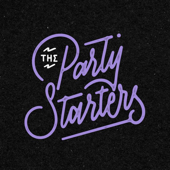 Edgy logo with the title 'The party starters hand lettering logo'