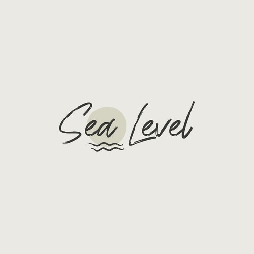 Brush lettering design with the title 'Logo design for Sea Level - Beach Club'