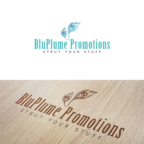 Peacock design with the title 'Create a captivating logo and website for a marketing company, BluPlume'