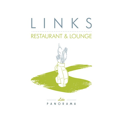 Restaurant artwork with the title 'Links Restaurant'