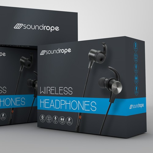 Elegant packaging with the title 'Minimalist package design for Soundrope'