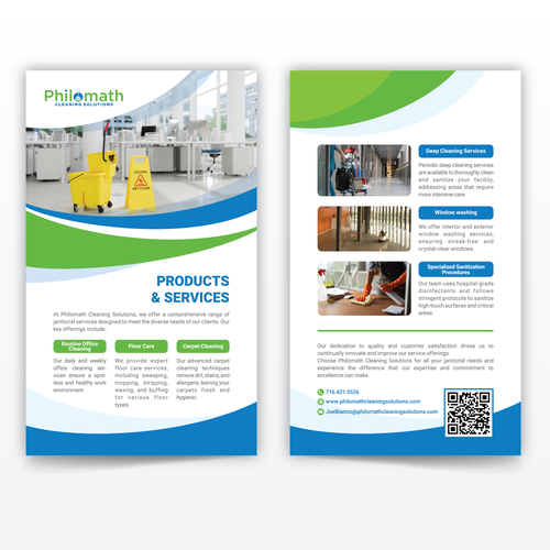 Green and blue design with the title 'Flyer'