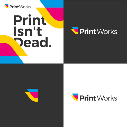 Print design with the title 'Print Isn't Dead. Help us spread the word!'