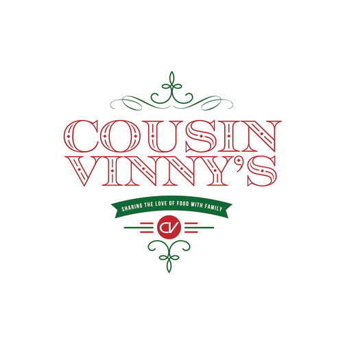 Italian cuisine logo with the title 'Logo for Cousin Vinny's Restaurant'