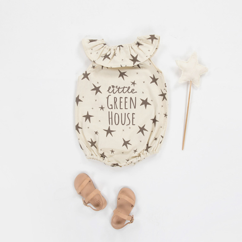 Child's face logo with the title 'little green house'