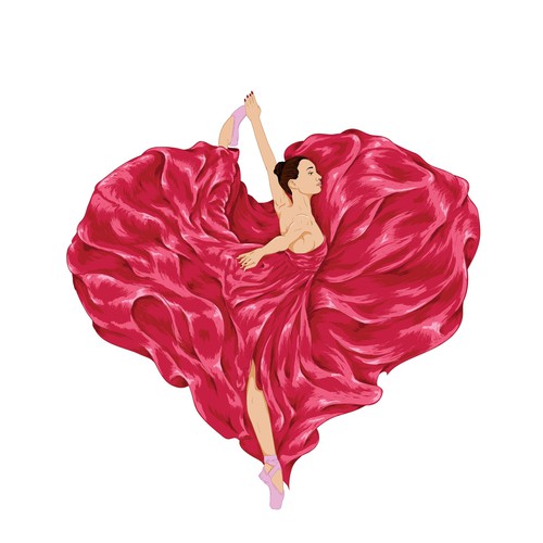 Ballet design with the title 'Sticker design'