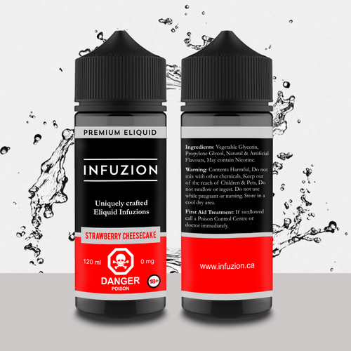Eye-catching label with the title 'Infuzion E-juice Bottle Label'
