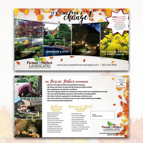 Fall design with the title 'Picture Perfect Landscapes Fall Postcard'