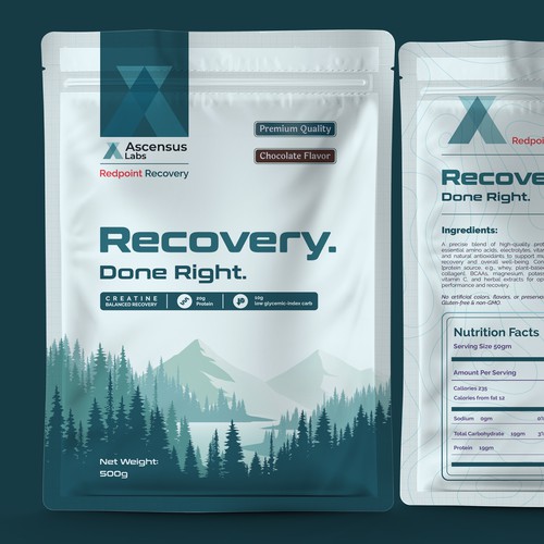 Nutrition label with the title 'Redpoint Recovery'