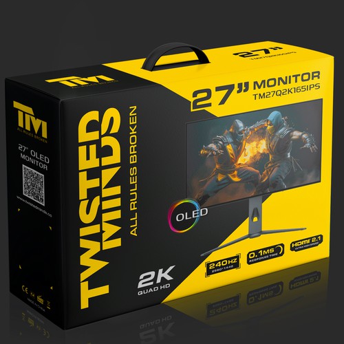 Monitor design with the title '27" Oled Monitor packaging design'