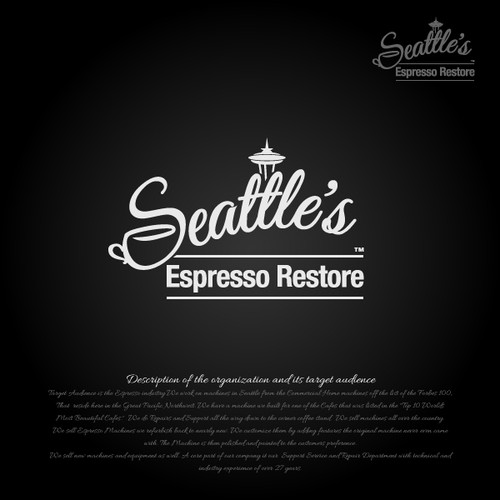 Seattle logo with the title 'Create the next logo for Seattle's Espresso  Restore'