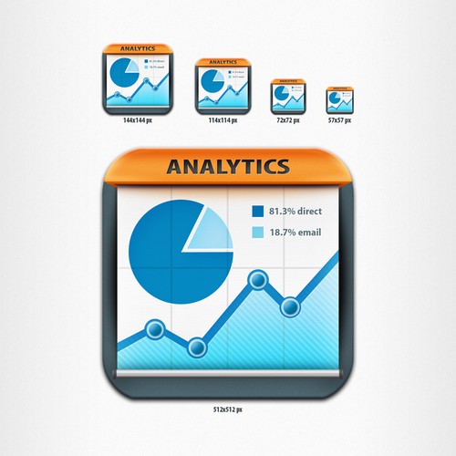 Pie chart design with the title 'Statistics App - iPad App Icon'