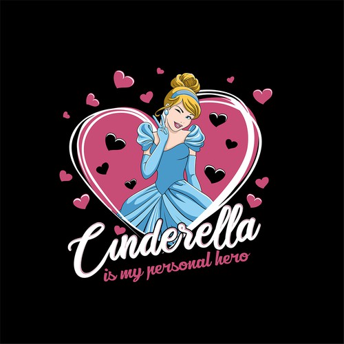 Graphic t-shirt with the title 'Cinderella is my personal hero'