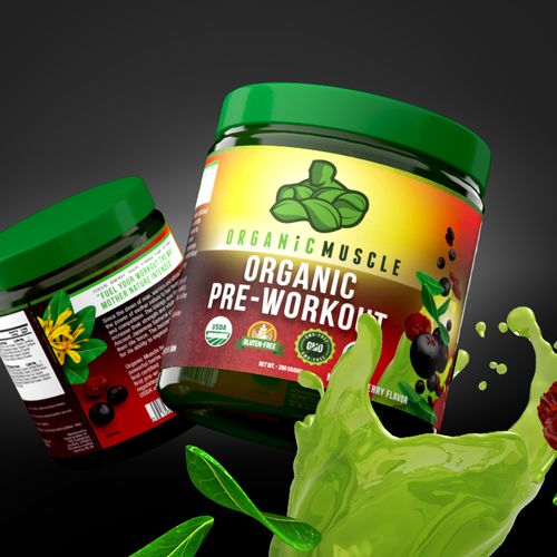 Fitness label with the title 'Preworkout Label'