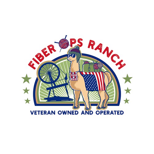 Creative-drawing logo with the title 'Fiber Ops Ranch Cartoon logo'
